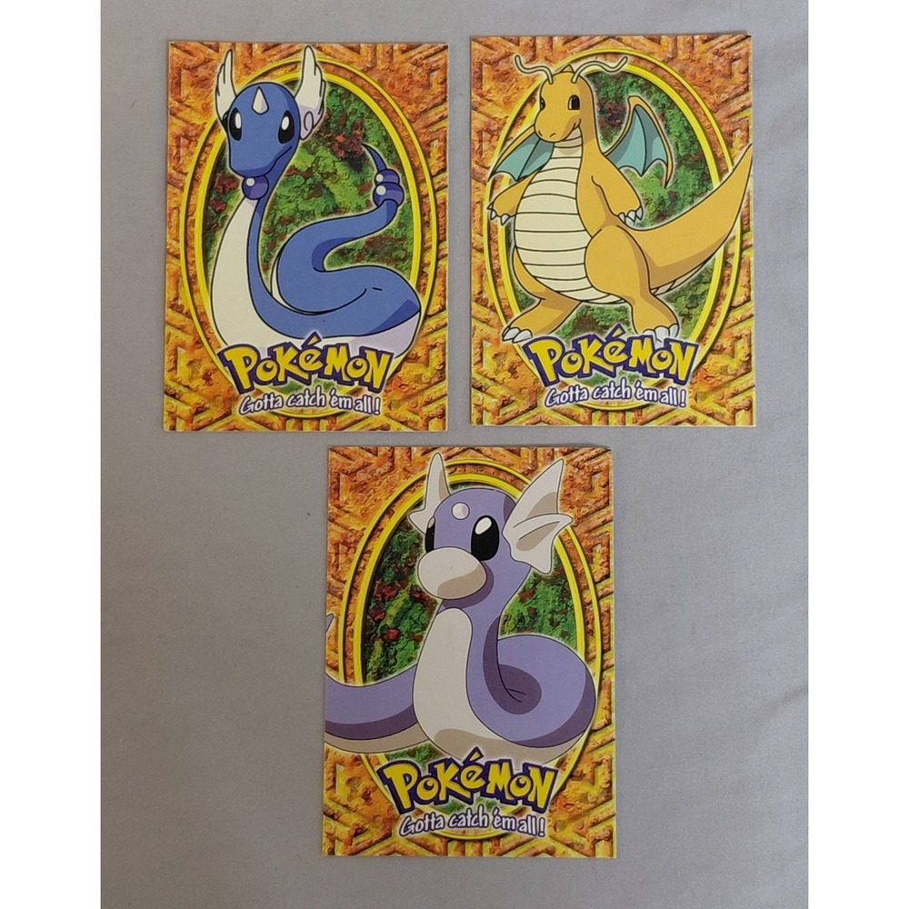 1999 Topps Pokemon First Movie EVOLUTION LOT Dragonite E12 Dragonair E11 Dratini